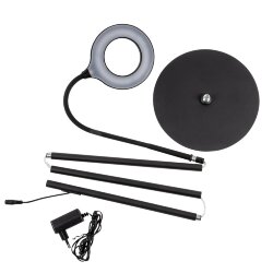 ULM-T610 7W-4500K-DIM BLACK Торшер напольный светодиодный, 7W, с регулировкой наклона, Сенсорный выключатель, Диммер, Черный