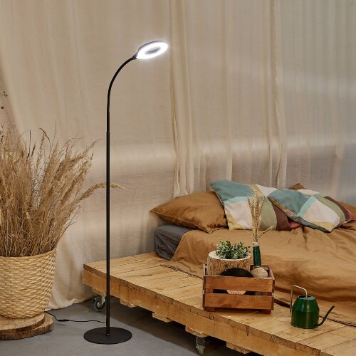 ULM-T610 7W-4500K-DIM BLACK Торшер напольный светодиодный, 7W, с регулировкой наклона, Сенсорный выключатель, Диммер, Черный - фото 8