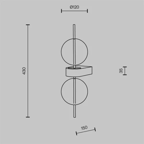 Настенный светильник (бра) Double Moon 3000К 8Вт (Черный) - фото 16