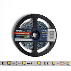 ULS-M22-5050-30LED-m-10mm-IP20-DC12V-7.2W-m-5M-6500K PROFI Гибкая светодиодная лента на самоклеящейся основе, Катушка 5м, в герметичной упаковке, Дневной свет 6500K.