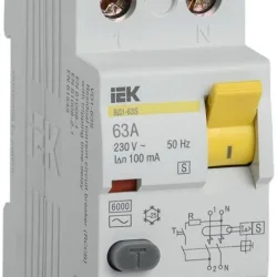Выключатель дифференциального тока (УЗО) 2п 63А 100мА тип ACS ВД1-63S KARAT IEK MDV12-2-063-100