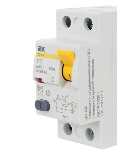 Выключатель дифференциального тока (УЗО) 2п 63А 100мА тип ACS ВД1-63S KARAT IEK MDV12-2-063-100 - фото 8