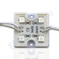 Светодиодный модуль квадратный 5050-4 (1,44W, 12V, Green)