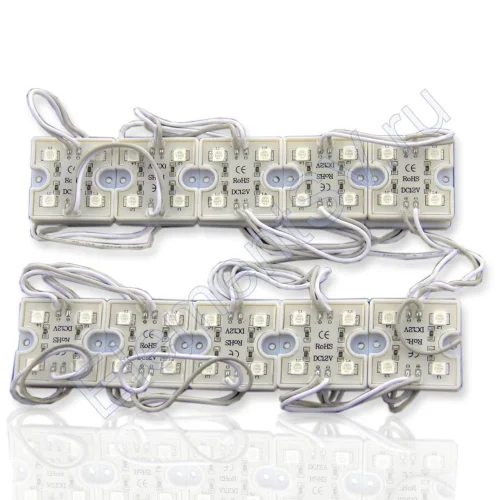 Светодиодный модуль квадратный 5050-4 (1,44W, 12V, Green) - фото 2.