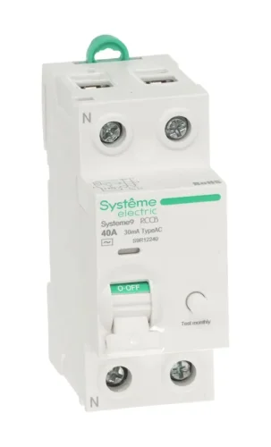 Выключатель дифференциального тока 2п 40А 30мА тип AC Systeme9 230В SE S9R12240 - фото 6