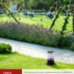 Светильник уличный напольный НБУ ART-PS-1xA60-BL алюминиевый 300мм черный IP54 IN HOME