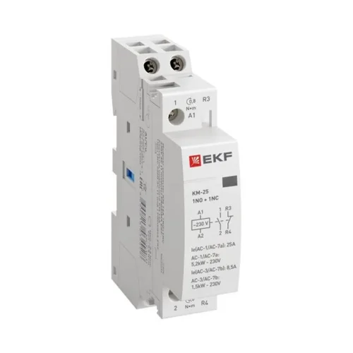 Контактор модульный КМ 25А NО+NC (1 мод.) EKF km-1-25-11 - фото
