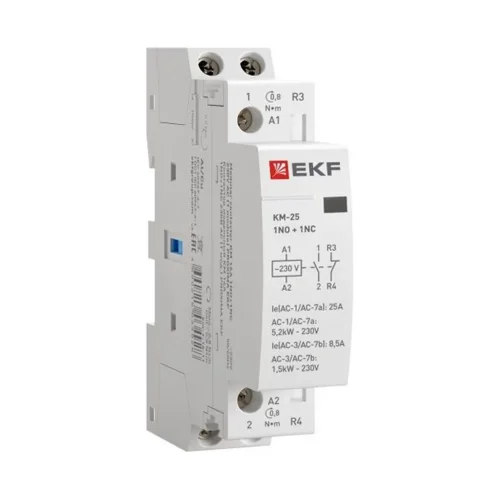 Контактор модульный КМ 25А NО+NC (1 мод.) EKF km-1-25-11 - фото 2