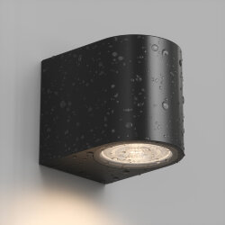 Настенный уличный светильник NARVIK, IP44, GU10 LED, до 15 Вт, черный, алюминий, Denkirs DK9790-BK