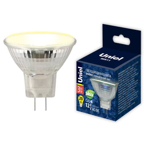 LED-MR11-3W-WW-GU4 GLZ21TR Лампа светодиодная, 12V, Прозрачная, Теплый белый свет 3000K. - фото 7