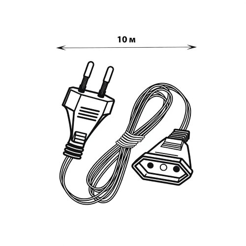 UCX-Y25-100W-1000 CLEAR Удлинитель для подключения гирлянд, 10м, 100 Вт, Тип Y25, Прозрачный - фото 4