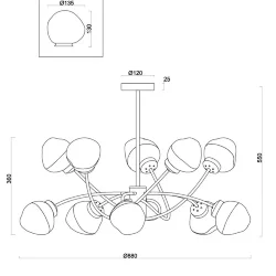 Люстра Волани / Volani (Матовое Золото) FR8017PL-10MG
