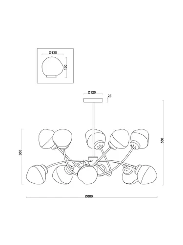 Люстра Волани / Volani (Матовое Золото) FR8017PL-10MG - фото 10
