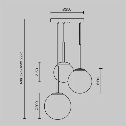 Подвесной светильник Базовая форма / Basic form E14х3 (Белый) MOD321PL-03W - фото 2