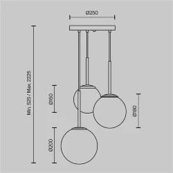 Подвесной светильник Базовая форма / Basic form E14х3 (Белый) MOD321PL-03W
