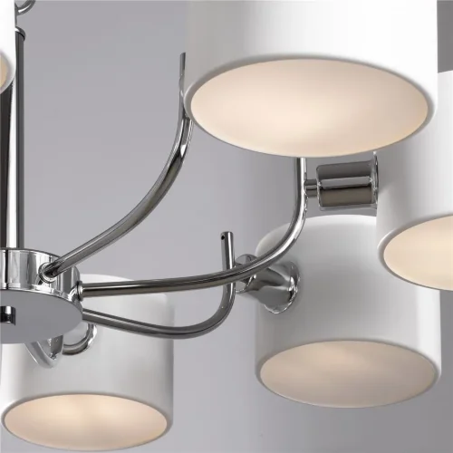 Серия Anita выполнена в современном стиле. Арматура из металла цвета 'хром'. Металлический абажур белого цвета с акриловым диффузором внизу. Светильники подходят для интерьеров гостиных и офисов. (Хром) - фото 3