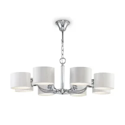 Серия Anita выполнена в современном стиле. Арматура из металла цвета 'хром'. Металлический абажур белого цвета с акриловым диффузором внизу. Светильники подходят для интерьеров гостиных и офисов. (Хром)