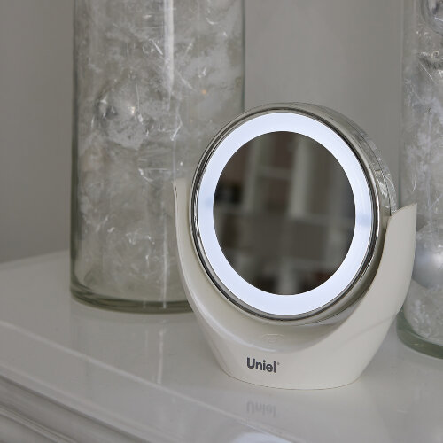 TLD-592 White-LED-13Lm-6000K-3АА Настольный светильник зеркало, На батарейках 3AAне в-к, Сенсорный выключатель, Белый - фото 11