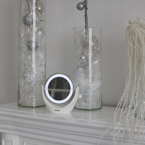 TLD-592 White-LED-13Lm-6000K-3АА Настольный светильник зеркало, На батарейках 3AAне в-к, Сенсорный выключатель, Белый - фото 14