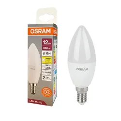 Лампа светодиодная LV 12SW/3000K (=100W) E14 | LED Value 2Y | Свеча | - OSRAM