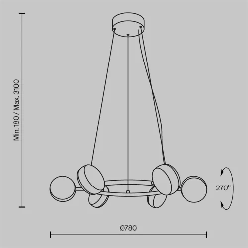 Подвесной светильник Mind 3000К 60Вт (Латунь) - фото 7