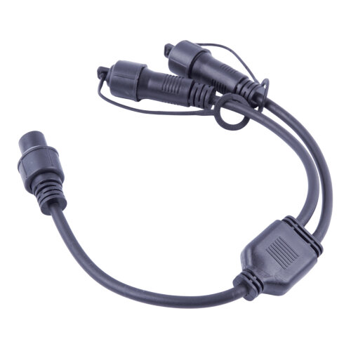 UCX-F90 S2-0.4M-BK Провод-разветвитель для гирлянд серии F90PRO, 0.4м, 2 выхода, Статика-мерцание, IP67, Черный - фото 1