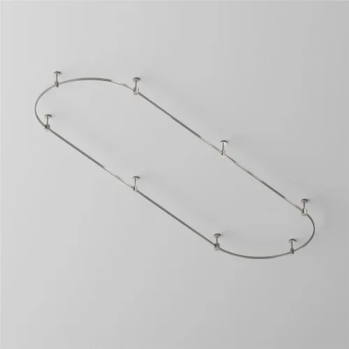 Готовая конструкция овальная 4,5 м на жестких подвесах Short H124мм без светильников и блока питания, платина (Платина) - фото