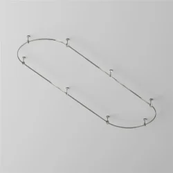 Готовая конструкция овальная 4,5 м на жестких подвесах Short H124мм без светильников и блока питания, платина (Платина)