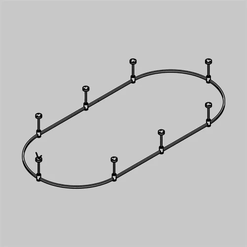 Готовая конструкция овальная 4,5 м на жестких подвесах Short H124мм без светильников и блока питания, платина (Платина) - фото 2