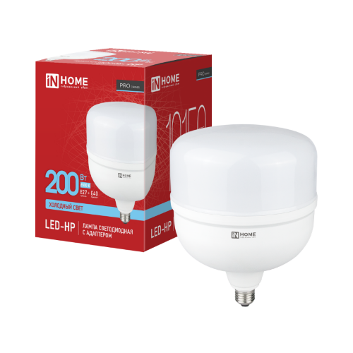 Лампа светодиодная LED-HP-PRO 200Вт 230В E27 с адаптером Е40 6500К 19150Лм IN HOME - Фото