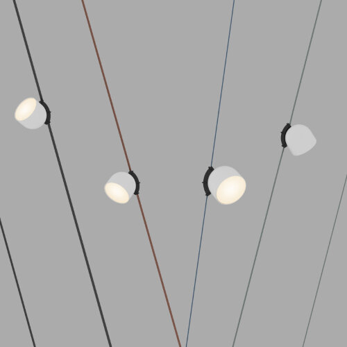 DK5543-WH+BK Поворотный светильник для трека-ремня Belty, серия Spot, со светодиодом, D100*H107мм, 48V DC, 12W, RA90, 120°, 3000K, IP20, белый с черным, алюминий. Фото 3