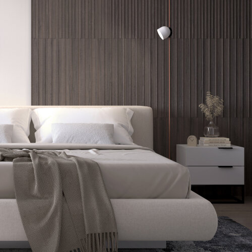 DK5543-WH+BK Поворотный светильник для трека-ремня Belty, серия Spot, со светодиодом, D100*H107мм, 48V DC, 12W, RA90, 120°, 3000K, IP20, белый с черным, алюминий. Фото 9