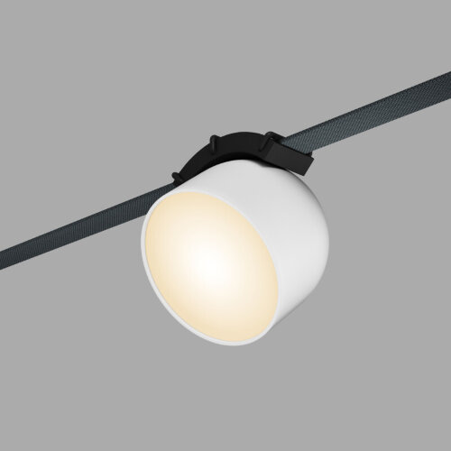 DK5543-WH+BK Поворотный светильник для трека-ремня Belty, серия Spot, со светодиодом, D100*H107мм, 48V DC, 12W, RA90, 120°, 3000K, IP20, белый с черным, алюминий. Фото 2