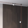 DK5543-WH+BK Поворотный светильник для трека-ремня Belty, серия Spot, со светодиодом, D100*H107мм, 48V DC, 12W, RA90, 120°, 3000K, IP20, белый с черным, алюминий. Фото 9