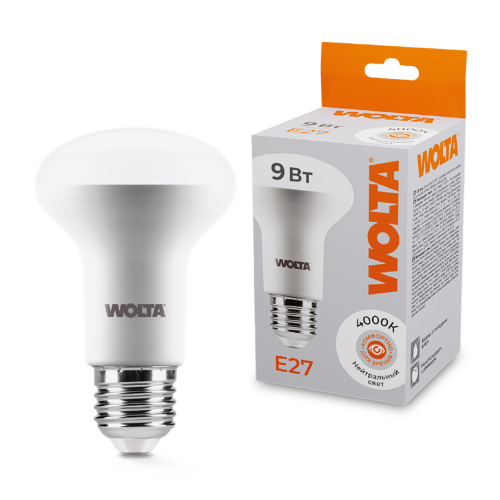 Светодиодная лампа WOLTA 25S63R9E27 9Вт 4000K E27 - фото 1.
