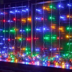 ULD-C3030-192-DTA MULTI IP20 Занавес светодиодный, 3х3м, 192 светодиода, Разноцветный свет, Провод прозрачный, TM Uniel