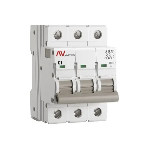 Выключатель автоматический модульный 3п C 1А 6кА AV-6 AVERES EKF mcb6-3-01C-av - фото