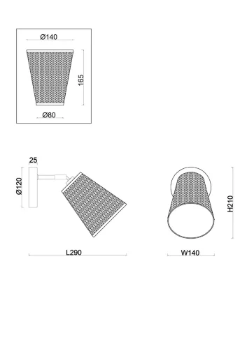 Настенный светильник (бра) FR5260WL-01BS Терра / Terra E14x1 (Латунь) FR5260WL-01BS - фото 2