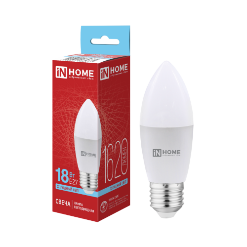 Лампа светодиодная LED-СВЕЧА-VC 18Вт 230В E27 6500K 1620Лм IN HOME - Фото