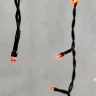Гирлянда Бахрома 4,9 x 0,5 м Красная 220В, 240 LED, Провод Черный ПВХ, IP54. Фото 3.