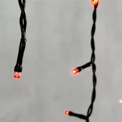 Гирлянда Бахрома 4,9 x 0,5 м Красная 220В, 240 LED, Провод Черный ПВХ, IP54