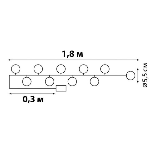 ULD-S0135-010-STB-2AA WARM WHITE IP20 TANGLES-2 Гирлянда светодиодная Клубки-2, на батарейках 2AA не в-к, 1.35м, 10 светодиодов, Теплый белый свет, Провод прозрачный, TM Uniel - фото 10