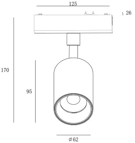 Светильник трековый SLIM, 48В 20W черный 2700-6000К, SL-SLIM-SPBL-20-CCT. Фото 2