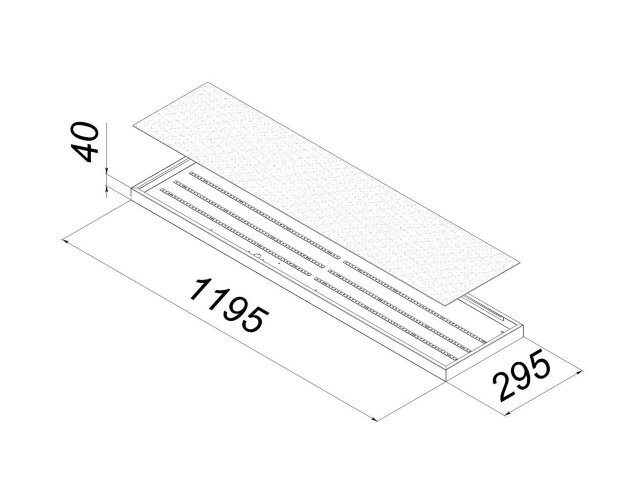 Универсальный офисный светодиодный светильник 60 Вт IP20 1195x295x40 мм 6000K Опал - фото 2