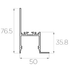 Профиль накладной алюминиевый LC-NKU-7650-2 Anod