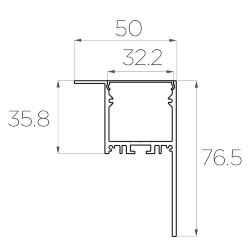 Профиль накладной алюминиевый LC-NKU-7650-2 Anod