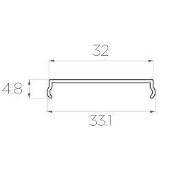 Рассеиватель поликарбонатный для профиля LC-LRM-M34-6 матовый