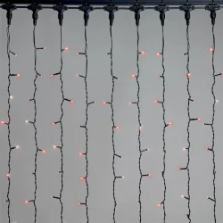 Гирлянда Занавес 2 x 3 м Красный 220В, 600 LED, Провод Черный ПВХ, IP54