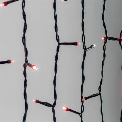 Гирлянда Занавес 2 x 3 м Красный 220В, 600 LED, Провод Черный ПВХ, IP54