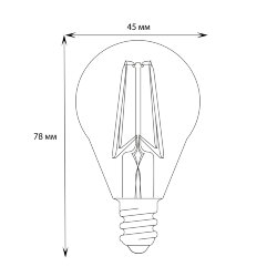 LED-G45-9W-3000K-E14-CL-DIM GLA01TR Лампа светодиодная диммируемая, Форма шар, прозрачная, Серия Air, Теплый белый свет 3000K.